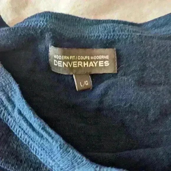 Denver Hayes, long sleeve, v-neck, sweater, blue, size  large - Picture 3 of 5